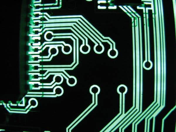 Printed circuit board under development in the HanoiForge systems lab